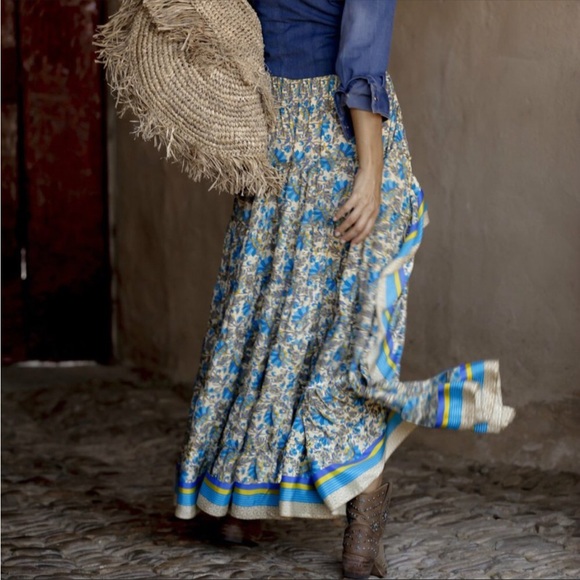 CLOSEOUT SALE NEW! Bohemain Floral High Low MIDI Maxi Skirt - Picture 6 of 7